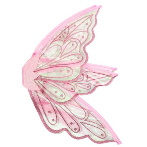 TOGEVAL Schmetterlings-elfenflügel Schmetterlingsmantel Schmetterling Kostüm Requisiten Schmetterlingsflügel Zum Verkleiden Schmetterlingsdekoration Feenflügel Für Mädchen Garn Rosa von TOGEVAL