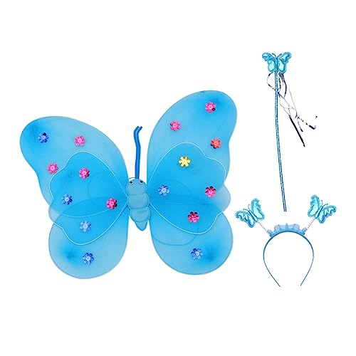 TOGEVAL Schmetterlingsflügel hühner spielzeug stirntuch wings butterfly costume Schmetterlingsfeenflügel Feenflügel für Mädchen Feenflügel verkleiden sich Feenflügel Schmetterlinge Stoff von TOGEVAL