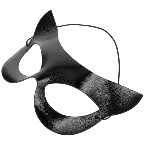 TOGEVAL Schwarze Halbgesichtsmaske Für Halloween Kostümparty Masquerade Ball Verkleidung Für Katzenfrau Gesicht Maske Ideal Für Karneval Und Cosplay von TOGEVAL