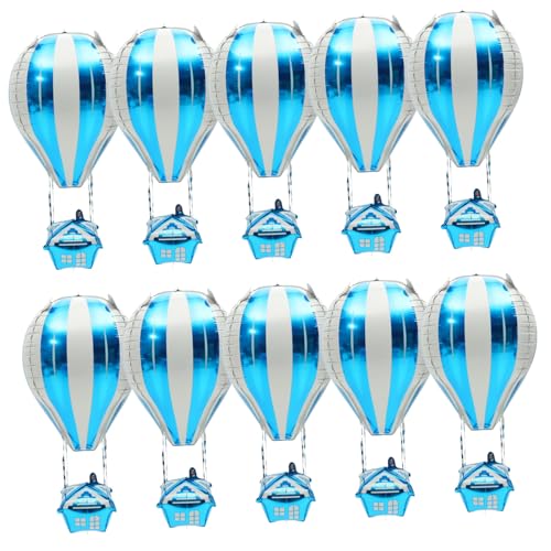 TOKIDNY 10 Stück Heißluftballon Form Aluminiumfolienballons Für Kindergeburtstag Bunte Partyballons Dekoration Für Geburtstagsfeiern Und Festlichkeiten von TOKIDNY