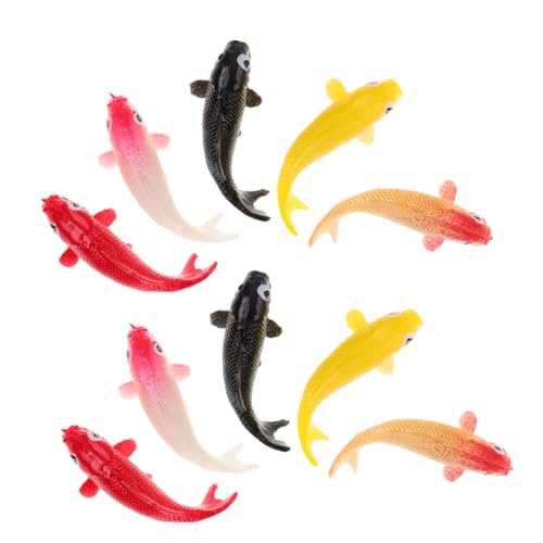 TOKIDNY 10St Koi-Fische für Aquarium Aquariumdekoration Kleiner Mini-Goldfischfigur Fisch-Statue Aquarium Dekoration Harzmodell Koi-Fischfiguren aus Kunstharz Harz-Fisch-Ornament von TOKIDNY