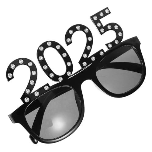 TOKIDNY 2025 Tanzbrille frohes neues jahr brille lustige Zahlenbrille Partybrille Lustige Brille Neue Jahr Brille Sonnenbrille Neujahrsparty-Brillen Party-Brillen-Dekore Stk Black von TOKIDNY