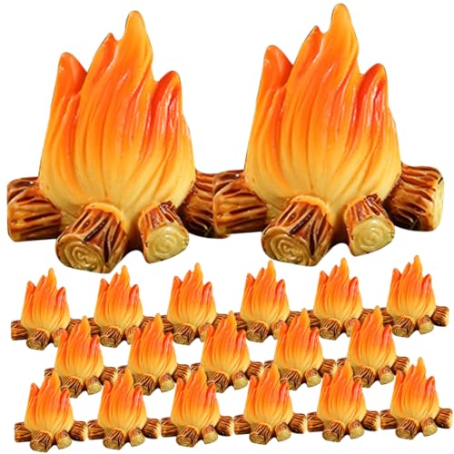 TOKIDNY 20St Feuerschmuck Lagerfeuer im Maßstab 1:12 3D-Lagerfeuer-Requisite Mini-Puppen puppenhauszubehör Garden Decor Feuermodellverzierung Feuermodell für die Landschaftsgestaltung Harz von TOKIDNY