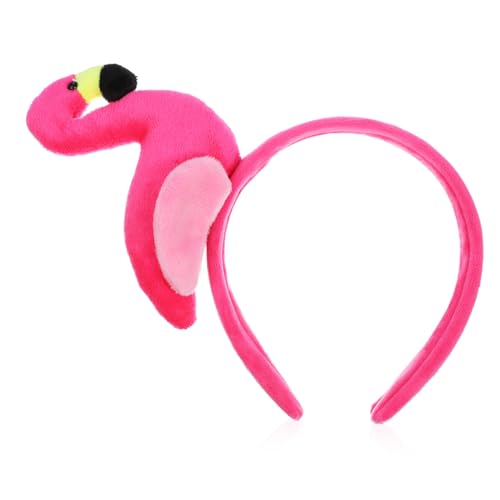 TOKIDNY Flamingo-stirnband Karnevals-stirnband Hautpflege-stirnband Flamingo Cosplay Stirnband Stirnbänder Partyhut Stirnband Flamingo-kopf-bopper Haarbänder Flamingo-bopper Stoff von TOKIDNY