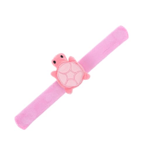 TOKIDNY Plüschpuppenarmband Schildkröte Lockeres Armband süße Armbänder Schildkrötenarmbänder Keksdose Schlagarmband Masse Süßes Schildkrötenfigur-Schlagarmband PP Baumwolle Rosa von TOKIDNY