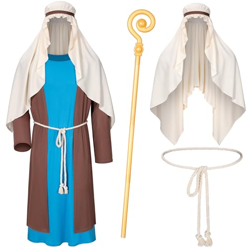 TOKYO REVENGERS Weihnachtskrippe für Erwachsene, Heiliger Josef, Schäferhund, Kostüm, Herren, Halloween, Cosplay, Kostümzubehör-Set, Blau, Large von TOKYO REVENGERS