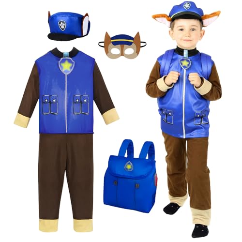 TOLOYE Kostüme für Kinder Mädchen,Kinder Kostüme Set mit Jacke,Hosen, Kopfschmuck,Rucksack,Augen Patch,Kostüm für Jungen Mädchen 3-4 Jahre,Cosplay Geschenke für Kinder Halloween,Karneval von TOLOYE