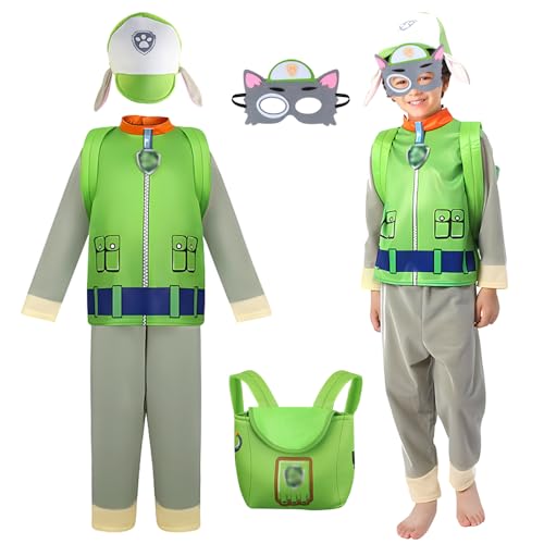 TOLOYE Kostüme für Kinder Mädchen,Kinder Kostüme Set mit Jacke,Hosen, Kopfschmuck,Rucksack,Augen Patch,Kostüm für Jungen Mädchen 3-4 Jahre,Cosplay Geschenke für Kinder Halloween,Karneval von TOLOYE