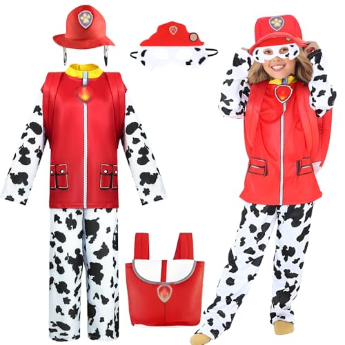 TOLOYE Kostüme für Kinder Mädchen,Kinder Kostüme Set mit Jacke,Hosen, Kopfschmuck,Rucksack,Augen Patch,Kostüm für Jungen Mädchen 3-4 Jahre,Cosplay Geschenke für Kinder Halloween,Karneval von TOLOYE