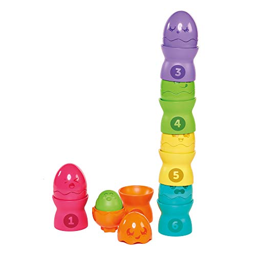 Toomies Tomy E73083C Versteck und Quieck Eier, Stapeleier Set, Lernspielzeug durch Farben und Quietschen, Das perfekte Ostergeschenk, Spielzeug für Babys, Krabbler und kleine Kinder ab 6 Monaten von Toomies