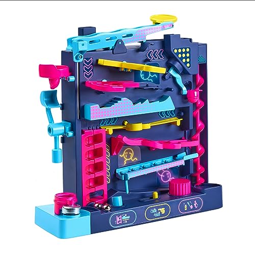 TOMY Games Screwball Scramble Level Up - der Schwerkraft trotzende vertikale Hindernisbahn Murmelbahn - Logik und Hand-Augen-Koordination Puzzle Brettspiele - Lernspielzeug für Kinder ab 5 Jahren von TOMY