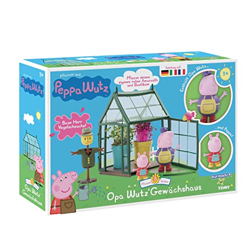 TOOMIES E73339 Tomy Spielzeugset. Peppa Wutz Gewächshaus für Kinder zum selber Pflanzen. Set inkl. Grassamen, Kreativset für Jungen und Mädchen ab 4 Jahren, Spielzeug für Kleinkinder, Muticoloured von TOMY