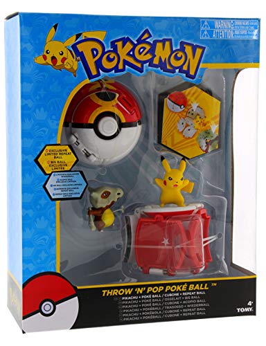 Wurfball-Set mit einem Pokeball Pikachu und Poke Ball/Cubone und Repeat-Ball-Figur von TOMY