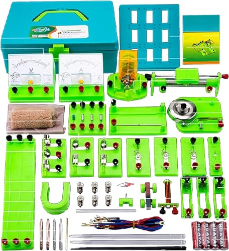 Elektrizitäts- und Magnetismus-Erkundungsset, Physikausrüstung, komplettes Set mit elektrischem Experimentierkasten, Schaltungsphysik, Wissenschaftslabor, Schaltungs-Experimentierset von TONEDY