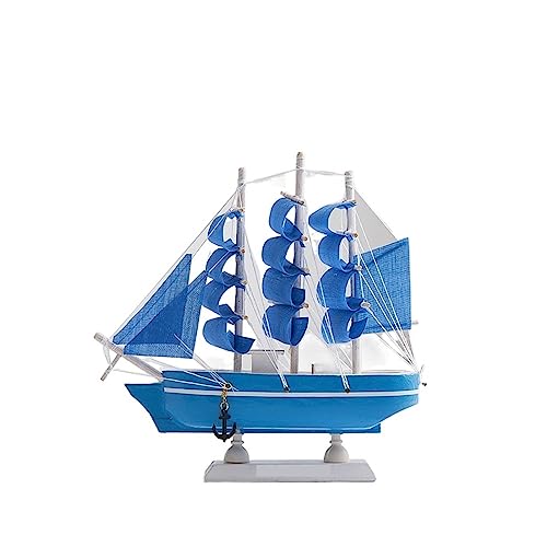 Für Desktop Miniatur Marine Segelboote Vintage Home Decor Segelboot Figuren Holz Schiff Home Office(29cm) von TONGHD