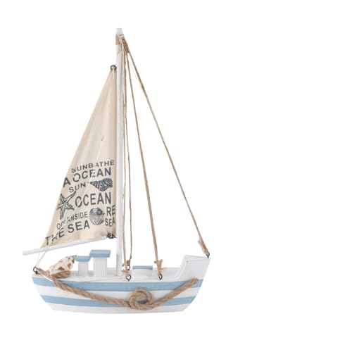 Für Segelboot Boot Modell Segelschiff Holz Dekoration Strand Ornament Zuhause Küstenfigur Miniatur von TONGHD