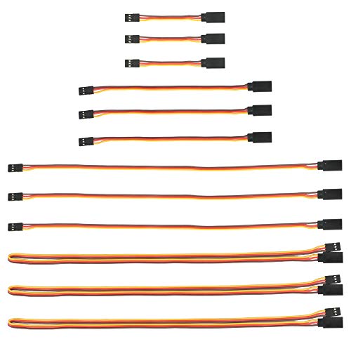 GTIWUNG 3" 6" 12" 24" RC Servo Verlängerungskabel, JR Servoverlängerung, Servokabel, JR Stecker Verlängerung, Servo Extension Cable 22AWG 60 Kerne Kabel Futaba für Fernbedienung Flugzeuge von GTIWUNG