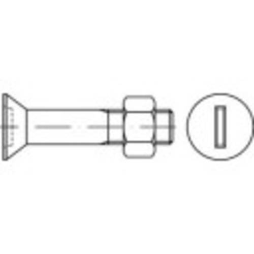 TOOLCRAFT 144301 Senkschrauben M12 55mm Schlitz DIN 7969 Stahl galvanisch verzinkt 100St. von TOOLCRAFT