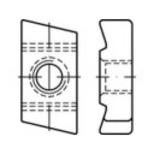 TOOLCRAFT 161568 Gewindeplatten für Hammerkopfschrauben M8 Stahl galvanisch verzinkt 100St. von TOOLCRAFT