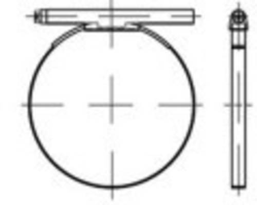 TOOLCRAFT TO-5363379 Schlauchschelle DIN 3017 1.4016 (W2) Form C1 Schlauchschellen, mit Rundbolzen, von TOOLCRAFT