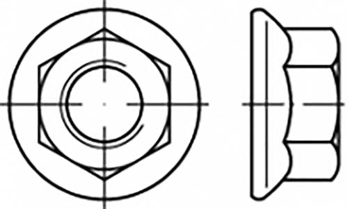 TOOLCRAFT TO-6866937 Sechskantmuttern mit Flansch M5 Stahl verzinkt 1000St. von TOOLCRAFT