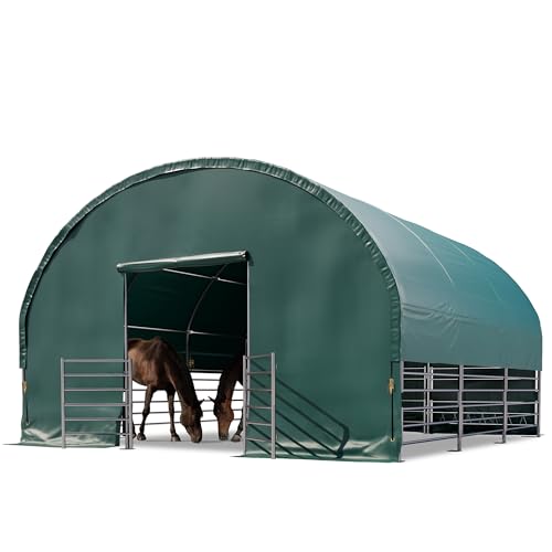 Weidezelt 6x6 m PVC Plane 2300 Newton Weidehütte Unterstand für Pferde - für Betonuntergrund - grün Weidezelt 6x6 m PVC Plane 2300 Newton Weidehütte Unterstand für Pferde - für Betonuntergrund - grün von TOOLPORT