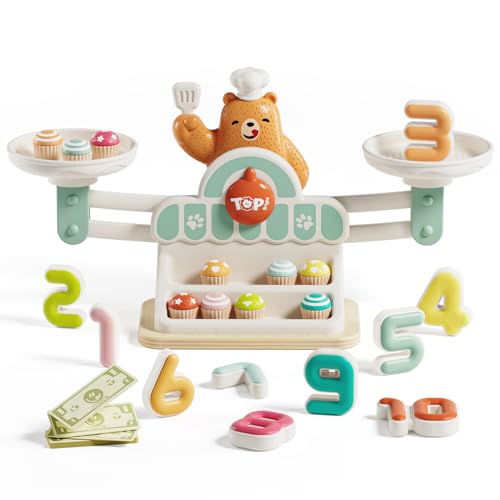 TOP BRIGHT Mathematisches Spielzeug aus Holz für Jungen und Mädchen, ab 3 Jahren, Mathematik und Digitales Spiel für Kinder, Montessori STEM Lernspielzeug für Geschenk 3 4 5 Jahre von TOP BRIGHT