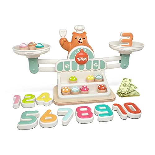 TOP BRIGHT Mathematisches Spielzeug aus Holz für Jungen und Mädchen, ab 3 Jahren, Mathematik und Digitales Spiel für Kinder, Montessori STEM Lernspielzeug für Geschenk 3 4 5 Jahre von TOP BRIGHT