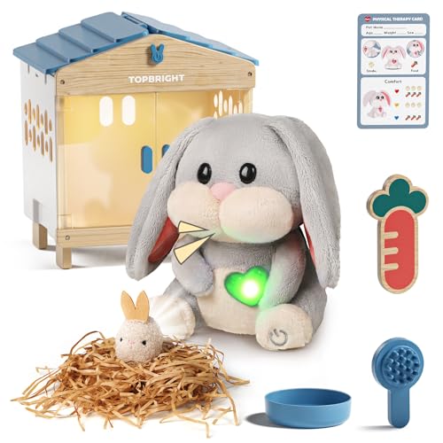 TOP BRIGHT Realistic Bunny Toys for Kids, Bunny Stuffed Animal with Sounds & Light, Interactive Robot Rabbit Toy, Pretend Play Toys for Girls, Easter Basket Stuffers Birthday Gift for Kids Ages 3+ TOP BRIGHT Realistic Bunny Toys for Kids, Bunny Stuffed Animal with Sounds & Light, Interactive Robot Rabbit Toy, Pretend Play Toys for Girls, Easter Basket Stuffers Birthday Gift for Kids Ages 3+ von TOP BRIGHT