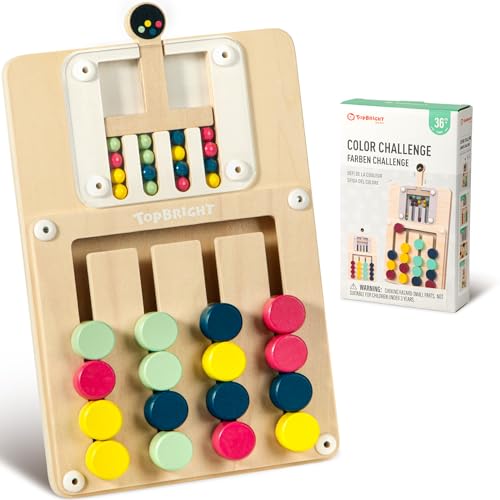 TOP BRIGHT Farbabstimmungsspiel ab Kinder 3 4 5 6 Jahren, Montessori-Schiebepuzzle, Memory-Spiel ab Jungen Mädchen, Denkaufgabe, Geburtstagsgeschenk für Kinder von TOP BRIGHT