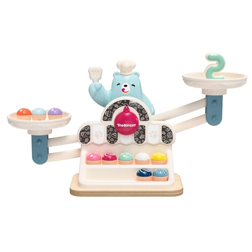 TOP BRIGHT Topbright - 1210892022de0001 - Lernspiel Mathematische Waage Yummy Bear, Lernspiel, Montessori, Addition und Subtraktion, 3 Jahre von TOP BRIGHT