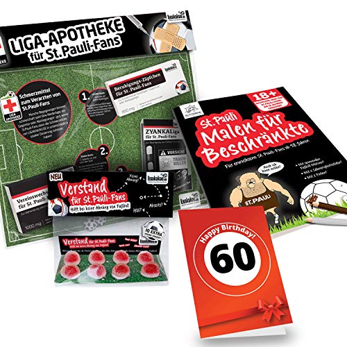 TOP-SELLER: 60. Geburtstag |XL-Bundesliga Notfall-Set | 42 Vereine |für ST. Pauli-Fans | 5X witzige Artikel | Zum Überraschen + Lachen + Ärgern von Freund, Ehe-Mann, Kollegen von TOP-SELLER: