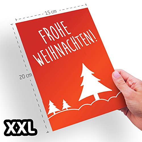 TOP-SELLER: Frohe Weihnachten Karte | Hochwertige Weihnachtskarte | XXL-Format | Qualitätsdruck | Geschenkkarte | Format 20 x 15 cm von TOP-SELLER: