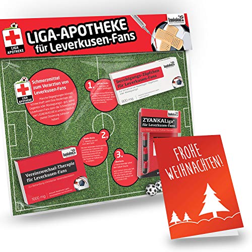 TOP-SELLER: Weihnachts-Geschenk | Bundesliga Notfall-Set | 42 VEREINE | Überraschen + Lachen + Spaß | Die LIGApotheke für Bayer Leverkusen-Fans von TOP-SELLER: