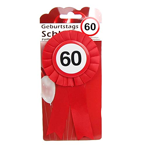 TOP TEN Geburtstags - Schleife Jahreszahl Button inkl. Sicherheitsnadel Abzeichen zum anstecken oder Dekoration Party (60) von TOP TEN