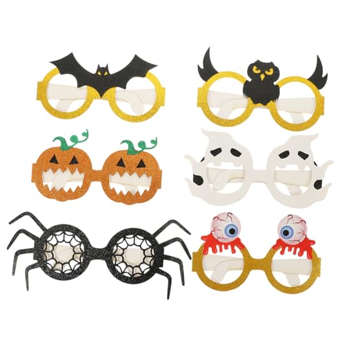 TOPBATHY 1 Satz Brillen Requisiten Gastgeschenke Retro Sonnenbrille Rundes Halloween Brillengestelle Maske Rave Brille Männer Hut Kostüme Halloween Kostüm Rave Sonnenbrille 6 Stück von TOPBATHY