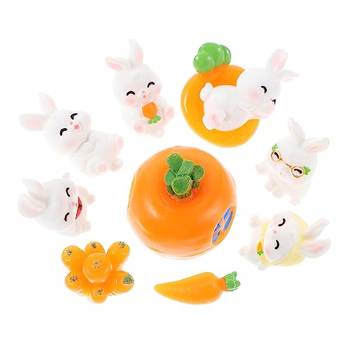 TOPBATHY 1 Satz Feengarten Zubehör kleine Kuscheltiere Sparschwein Hasenbank Mini-Bilderrahmen miniaturfiguren miniaturen Figuren gartendeko Minihasen basteln kleines Kaninchendekor Harz von TOPBATHY