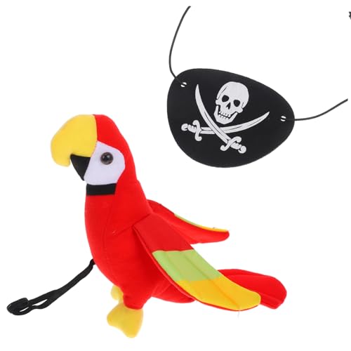 TOPBATHY 1 Satz Piratenpapagei Piratenvogel für die Schulter Piratenkostüm-Requisiten Papagei Stofftier Kostümzubehör Plüschtier Papagei Piraten-Requisiten Papagei auf der Schulter von TOPBATHY