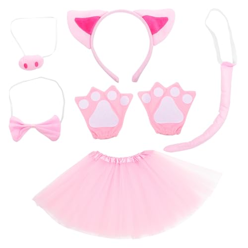 TOPBATHY 1 Satz Schweinekostüm-Set Rave-Maske Requisiten -Stirnband -Tutu Schnauze Känguru Performance-Kostüm für Cartoon-Kostüm für Cartoon-Tierkostüm Plastik Rosa von TOPBATHY