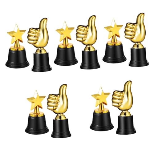 TOPBATHY 10 Stk Kindertrophäe Dekor Sterne-trophäe Daumen Hoch Award-trophäe Party-wettbewerbstrophäe Mini-trophäen Thumps up Trophäen Preistrophäenmodell Plastik Runder Kopf Zubehör von TOPBATHY