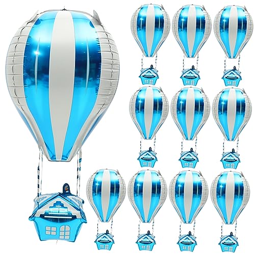 TOPBATHY 10 Stück Heißluftballon Folienballons Aluminiumballons Bunten Farben Ideale Dekoration Für Kindergeburtstage Partys Und Feierlichkeiten Langlebig Und Leicht Aufzublasen von TOPBATHY