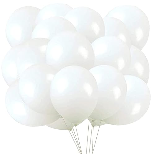 TOPBATHY 100 Stück 10 runder weißer Ballon goldener Ballon Luftballons aus Weißgold weihnachten dekoration große luftballons weiße Geburtstagsdekoration für Frauen weiße Luftballons Masse von TOPBATHY