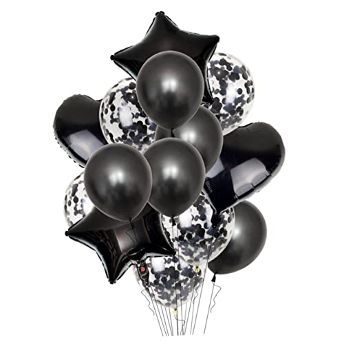 TOPBATHY 14er Set Aluminium Folienballons Party Dekoration Herzform Sternform Perlenlatexballons Glitzerballons von TOPBATHY