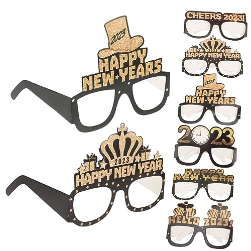 TOPBATHY 18 STK lustige Brille Party zubehör Kinder kinderferngläser weihnachtrn weihnachtsj 2023 Brille Brillen Silvester-Party-Dekoration kreative Brillen 2023 Brillengestell Papier Black von TOPBATHY