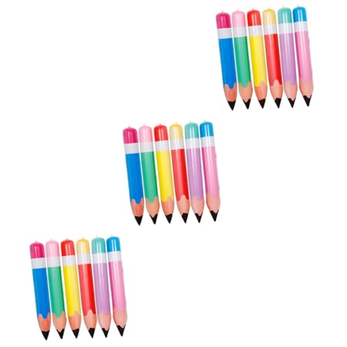 TOPBATHY 18 Stk Aufblasbarer Bleistift Weihnachtsgroße Bleistifte Übergroßer Bleistift Großes Bleistiftdekor Große Bleistift- -requisite Jumbo-bleistift-requisite Buntstift Aufblasen Pvc von TOPBATHY