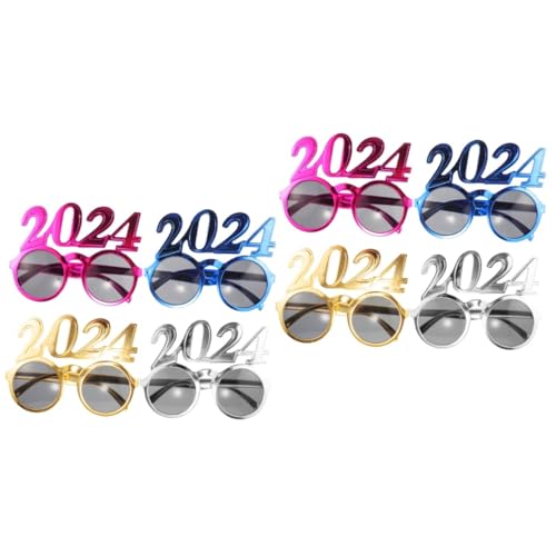 TOPBATHY 2 Sätze 2024 Brille 2024 Party Sonnenbrille LED Brille Massen Sonnenbrille Lustige Party Brille 2024 Silvesterbrille Silvesterbrille Silvesterparty Brille 2024 4 Stück * 2 von TOPBATHY