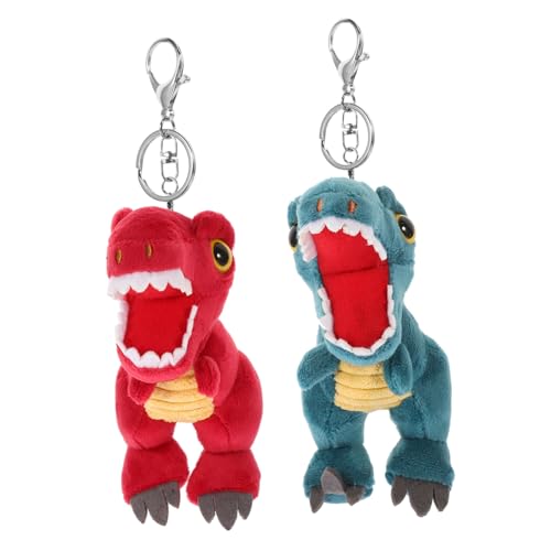 TOPBATHY 2St Dinosaurier-Puppe Schlüssel Auto Cool Dinosaurier-Anhänger entzückender Taschen-Rucksack-Anhänger Rucksackanhänger Party Gefälligkeiten Taschenanhänger Legierung von TOPBATHY