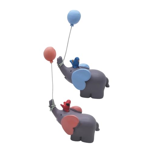 TOPBATHY 2St Harzballon Elefant Miniatur-Tierfiguren Elefantenfiguren Spielzeug Cartoon-Elefant süßes Tiermodell Toys laufstall Spielzeug Harztier zum Verschenken Cartoon-Wohnkultur von TOPBATHY