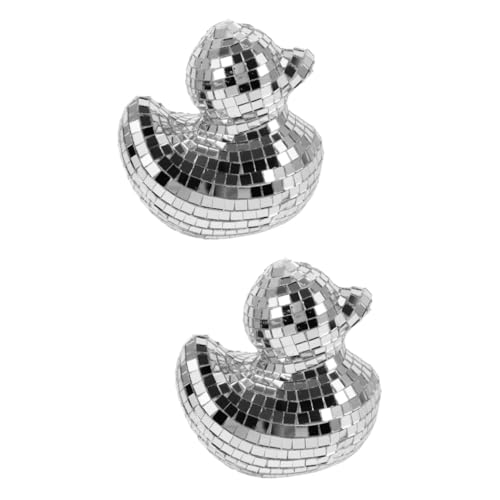 TOPBATHY 2st Disco-Ente Disco-Kugel-tischdekoration Disco-Kugel-Party-dekor Mini-Disco-Kugel-Ornamente Entenauto-armaturenbrettdekoration Desktop-Disco-Kugel Ente-Disco-Kugel Spiegel Schaum von TOPBATHY