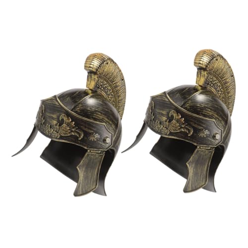 TOPBATHY 2st Kopf Bedeckung Hut Römischer Helm Römischer Soldat-kostümhelm Rüstungshelm-requisite Kostümzubehör Für Antike Krieger Griechische Kostümmänner Krieger Kostüm Plastik Golden von TOPBATHY